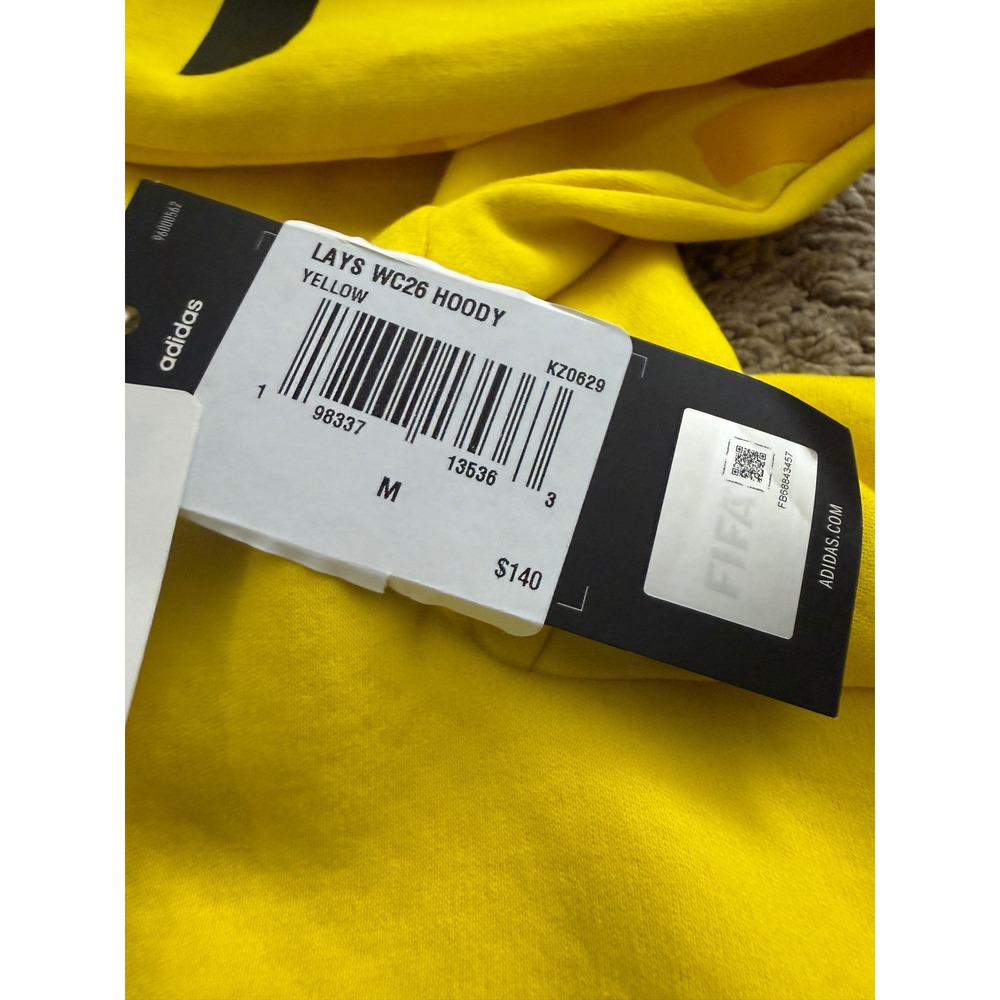 Adidas FIFA World Cup 2026 Lays Track Hoodie Yellow Mens Medium KZ0629 New - Picture 5 of 9